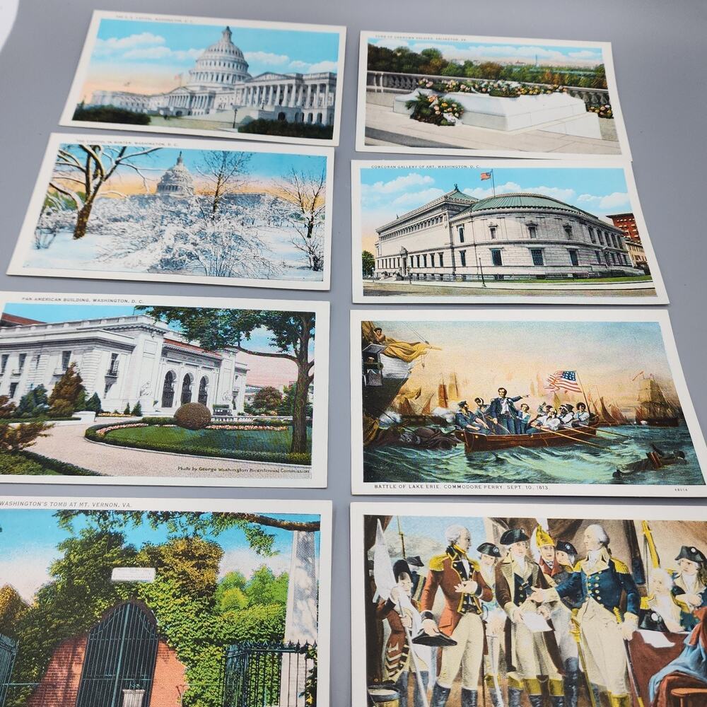 Washington DC Postcards, and Historical, Sig. 1960s, Lot of 32 Unused, Vintage